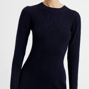 French Connection Joann Mari Plated Rib Dress